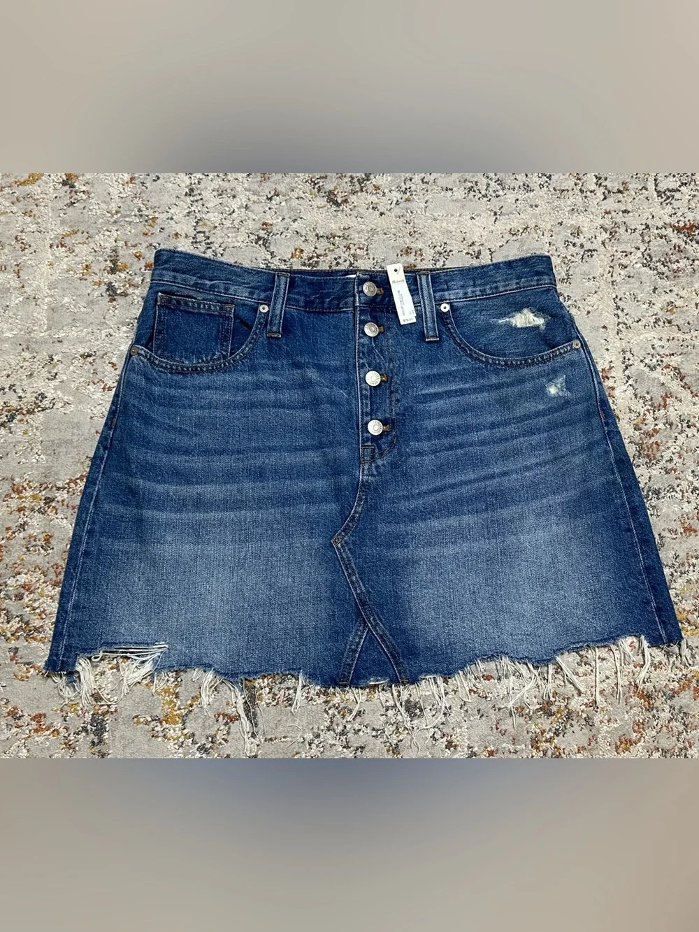 MADEWELL rigid denim A line Jean skirt size 32 NEW